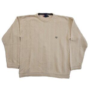 Ralph Lauren Chaps Hand Framed Sweater Men's Size XL Wheat Straw Cotton Texture